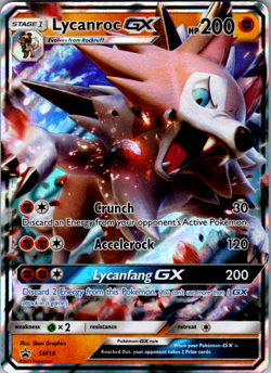 Lycanroc GX - SM14 - Pokemon Sun & Moon Promo Ultra Rare Card NM - Image 1