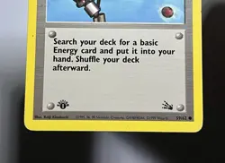 Energy Search 59/62 (HP) 1st Edition Common Fossil Set 1996 WOTC Pokemon Card - Image 4