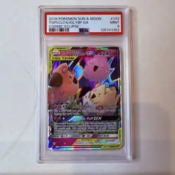 Togepi & Cleffa & Igglybuff GX Ultra Rare SM - Cosmic Eclipse PSA 9 Mint 143/236 - Image 1