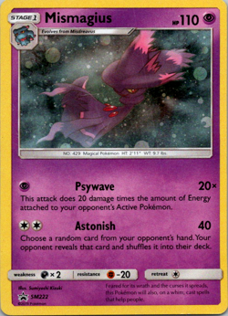 1x - Mismagius - SM222 - SM Black Star Promo NM, English Pokemon Pokemon Promos - Image 1