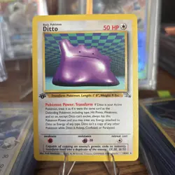 Pokemon 1999 1st Edition Ditto 18/62 Fossil Non-Holo LP - Image 1