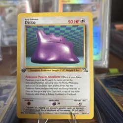 Pokemon 1999 1st Edition Ditto 18/62 Fossil Non-Holo LP - Image 2