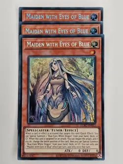 Yu Gi Oh - 3x LCKC-EN012 Maiden with Eyes of Blue - Secret Rare - Image 1