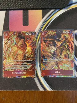 One Piece TCG Sabo OP05-007 & Portgas.D.Ace ST15-005 Illustration Box 5 NMT! - Image 1