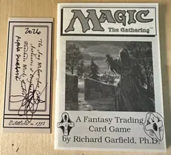 MTG Magic the Gathering Alpha Rulebook NM Amy WEBER Sketch Time Walk - Image 1