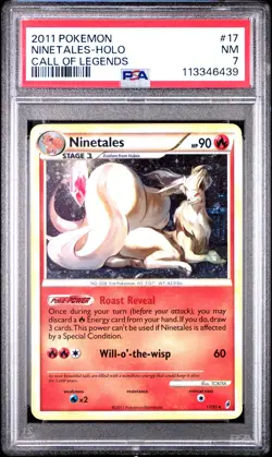 2011 POKEMON CALL OF LEGENDS NINETALES #17 HOLO PSA 7 NM #113346439 - Image 1