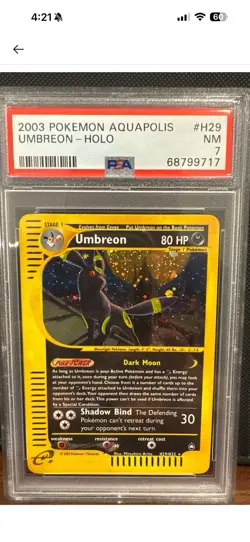Pokemon Umbreon H29/H32 Aquapolis Holo Rare PSA 7 2003 Mitsuhiro Arita - Image 1