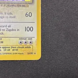 1999 Zapdos Pokemon TCG Base Set Holo 16/102 MP - Image 3