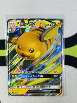 Pokemon Card TCG - Raichu GX SM213 Promo Sun & Moon Black Star Promos Near Mint - Image 1