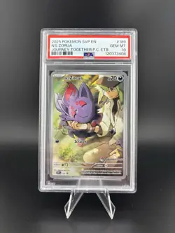 N’s Zorua SVP 189 Pokemon Center Journey Together ETB Black Star Promo Psa 10 - Image 1