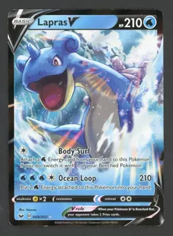 Lapras V - 049/202 - Pokemon Sword & Shield Base Set Ultra Rare Card NM - Image 1