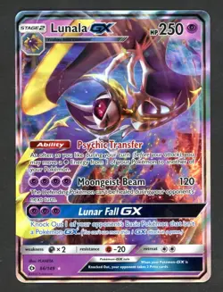 Lunala GX - 66/149 - Pokemon Sun & Moon Base Set Ultra Rare Card NM - Image 1