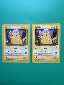 (2) Pokemon TCG - PIKACHU - SHADOWLESS - 58/102 - BASE SET (1999) - LP - Image 1