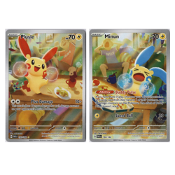 Plusle AND Minun Illustration Rare Pokemon Cards 193 & 194 PAR English NM Art x2 - Image 1