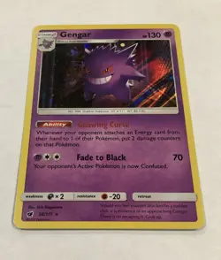 Pokemon GENGAR Card 38/111 Holo Rare SM Crimson Invasion NM Unlimited Near Mint - Image 2