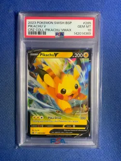 2023 Pokemon Pikachu V BSP SWSH285 Black Star Promo Crown Zenith Coll Psa 10 - Image 1