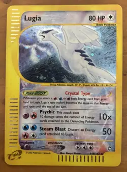 Aquapolis Lugia Holo Crystal Pokemon Card 149/147 Secret Rare Well Kept - Image 1