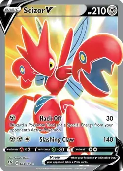 Pokemon Card TCG - Scizor V 183 Full Art Ultra Rare Darkness Ablaze Near Mint - Image 1