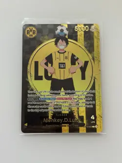 [US SELLER] One Piece x BVB Borussia Dortmund Promo Card Monkey.D.Luffy ST13-003 - Image 1
