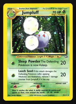 Jumpluff 7/111 Neo Genesis Holo Rare Pokemon Card SWIRL - Image 1