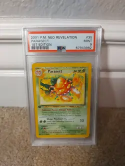 PSA 9 MINT 2001 POKEMON NEO REVELATION SET 1ST EDITION PARASECT CARD 35/64 - Image 1