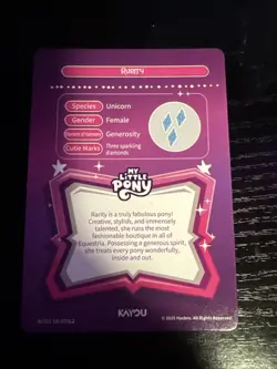 Kayou My Little Pony Card SR Rarity INT03-SR-005L2 - Image 2