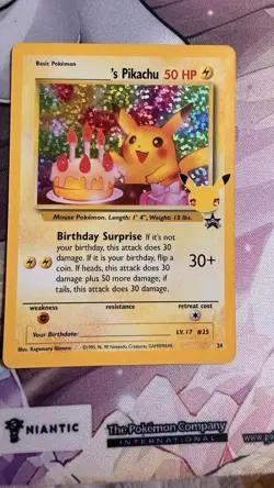 Pokemon Birthday Pikachu Holo Card Rare Celebrations Edition NM Condition - Image 1