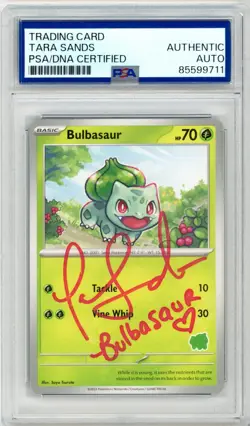 PSA signed Tara Sands Pokemon TCG Game Freak Bulbasaur My First Battle Regular - Image 1