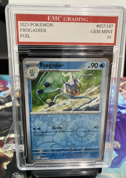 FROGADIER #57/197 FOIL Pokemon 2023 Card GRADED 10 MINT TCG CCG - Image 1
