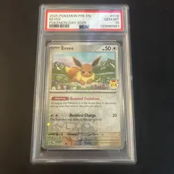 Eevee Prismatic Evolutions 074/131 Holo Pokemon Day 2025 Stamped Promo PSA 10 - Image 1
