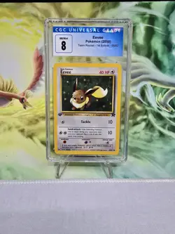2000 Pokemon Team Rocket 1st Edition #55 Eevee CGC 8 NM mint+ TCG - Image 1