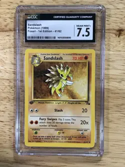 Pokemon TCG - Sandslash Fossil 41/62 Regular 1st Edition CGC 7.5 - Image 1