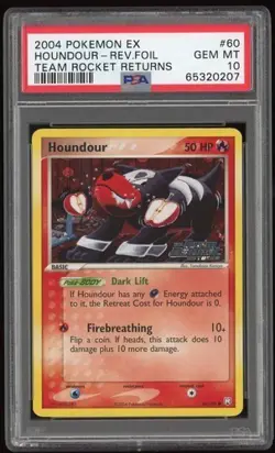 POKEMON EX TEAM ROCKET RETURNS HOUNDOUR #60 REVERSE PSA 10 GEM MINT - Image 1