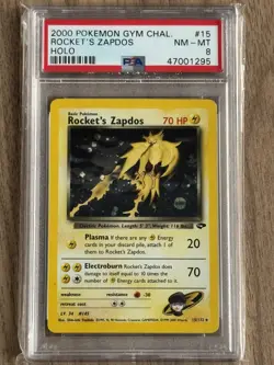 2000 Pokemon GYM Challenge. Rockets ZAPDOS HOLO - Image 1