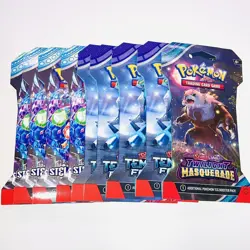 x9 Pokemon TCG Scarlet and Violet Sleeved Booster Pack lot - Image 1
