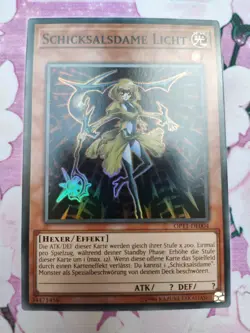 Schicksalsdame Licht OP11-DE004 Super Rare Deutsch near mint Yu-Gi-Oh! Karte - Image 1
