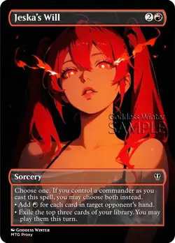 MTG - Jeska's Will - Fanart Borderless Style - EDH / Playtest - Image 1