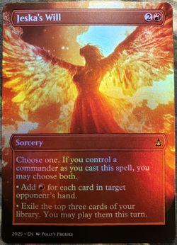 Jeska's Will FOIL Proxy Card with Custom Fire Wing Fantasy Art Design - Image 1