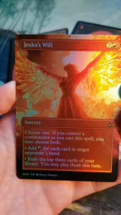 Jeska's Will FOIL Proxy Card with Custom Fire Wing Fantasy Art Design - Image 2