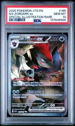 2025 POKEMON JOURNEY TOGETHER SPECIAL ILLUSTRATION RARE N'S ZOROARK EX PSA 10 - Image 1