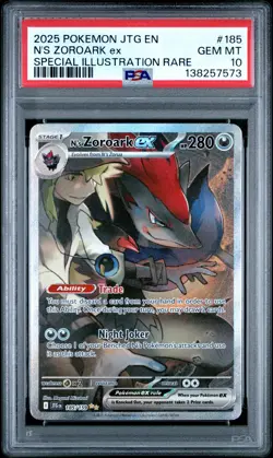 2025 POKEMON JOURNEY TOGETHER SPECIAL ILLUSTRATION RARE N'S ZOROARK EX PSA 10 - Image 1