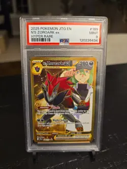 N'S Zoroark Ex 2025 Pokemon Journey Together #189/159 Hyper Rare PSA 9 - Image 1