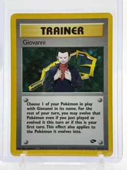 Pokemon TCG Gym Challenge Giovanni Trainer Holo Unlimited Rare Card 18/132 - Image 1