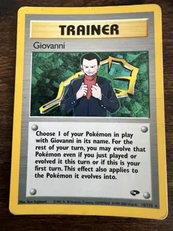 Pokemon TCG Gym Challenge Giovanni Trainer Holo Unlimited Rare Card 18/132 - Image 1