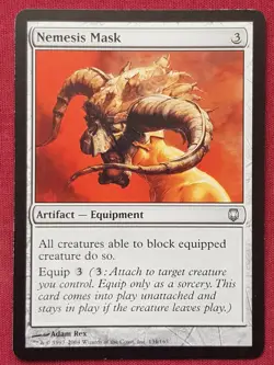 Magic The Gathering DARKSTEEL NEMESIS MASK artifact card MTG - Image 1