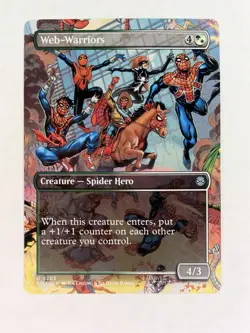 Borderless WEB-WARRIORS mtg NM-M Spider-Man Unc SCENE - Image 1