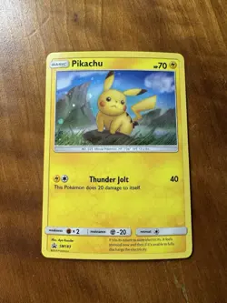 Pokemon TCG Pikachu SM183 SM Promo [SMP] Holo Nice EX/ - Image 2