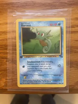 1st Edition Horsea 49/62 Pokemon TCG WOTC Base Set Fossil NM - Image 1