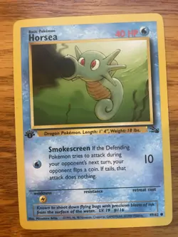 1st Edition Horsea 49/62 Pokemon TCG WOTC Base Set Fossil NM - Image 2