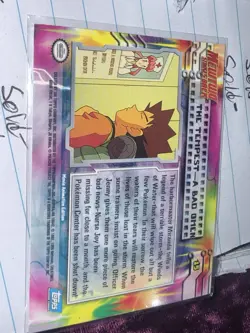 Pokemon TOPPS Mewtwo Strikes Back Textured HOLO The Tempest - A Bad Omen #15 - Image 3